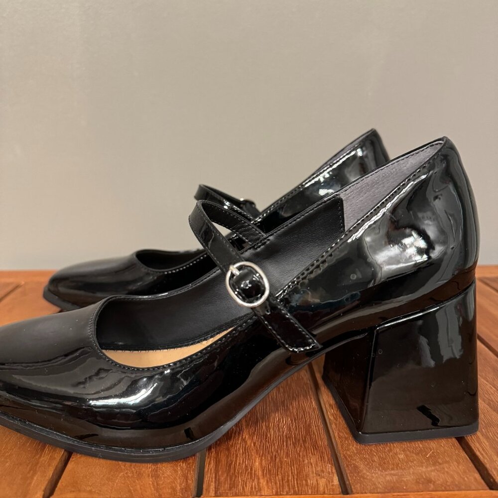 Rachel Zoe Black Patent Platforms
